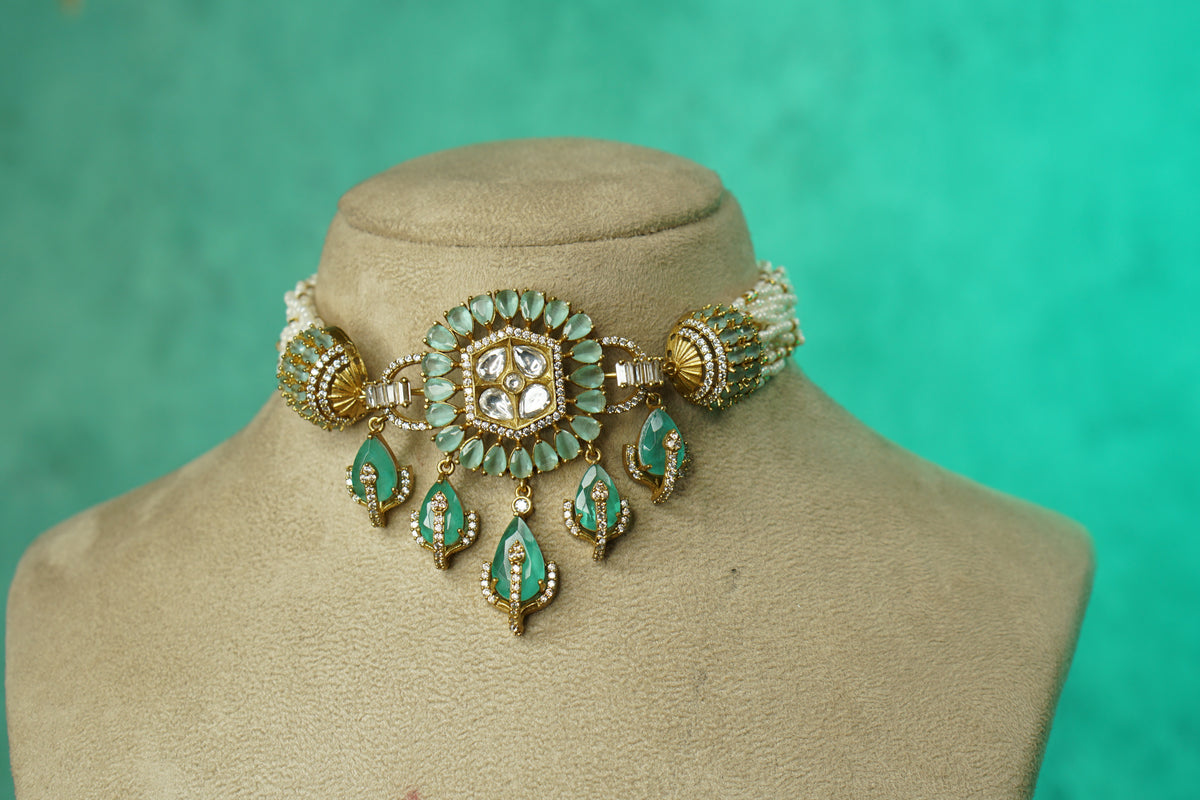 Polki Choker Set (4-9771)(B)