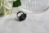 Aqua n ruby stone ring(6-381)(L)(from turkey)