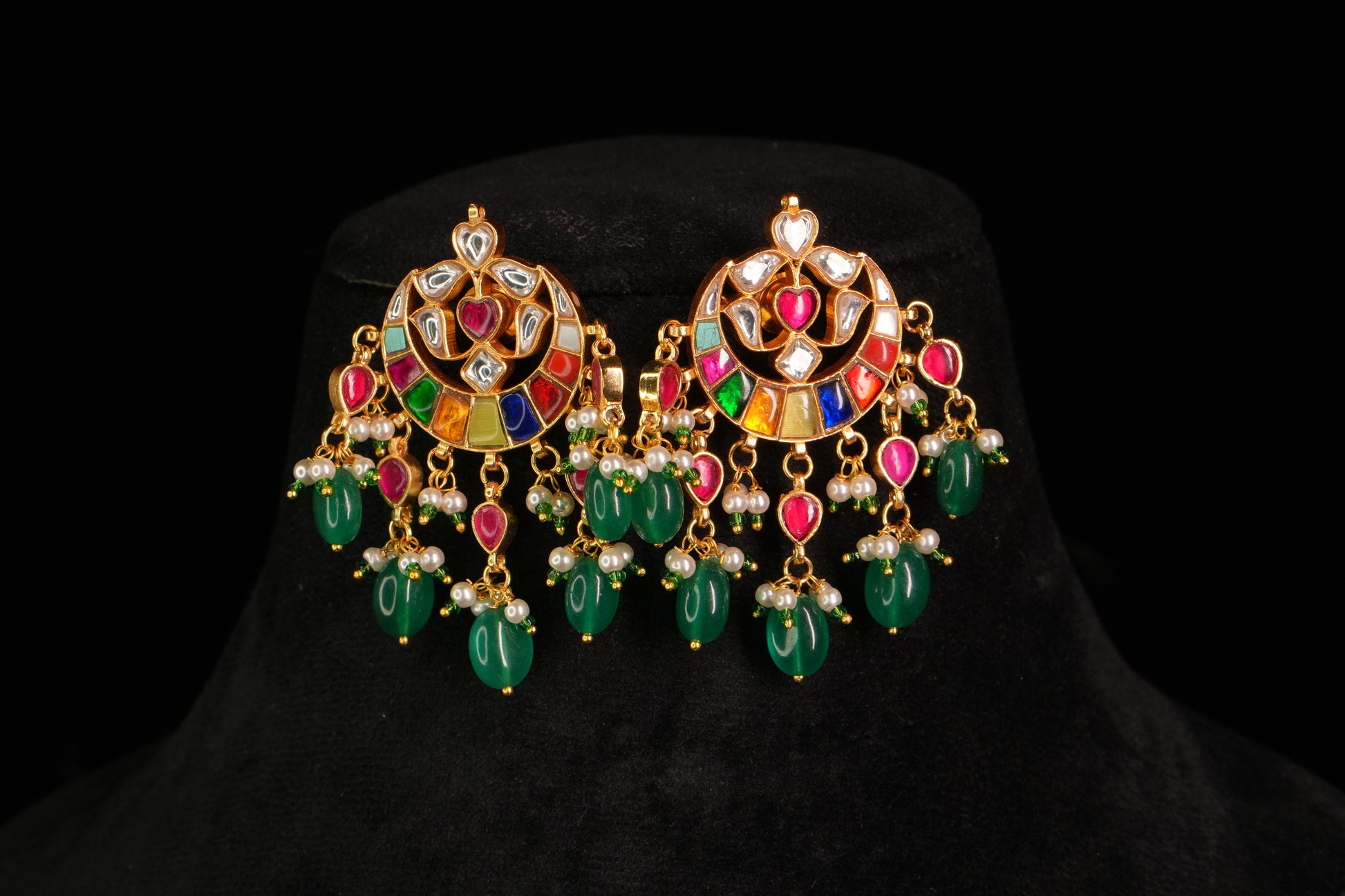 Navratan Kundan Choker Set(4-8866)(R) - JEWELSTYLE