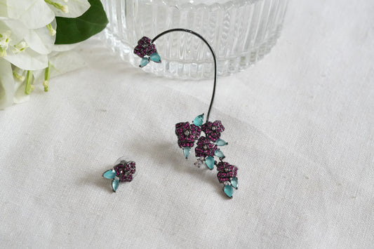 Mint n ruby stone earcuff(1-5466)(L)