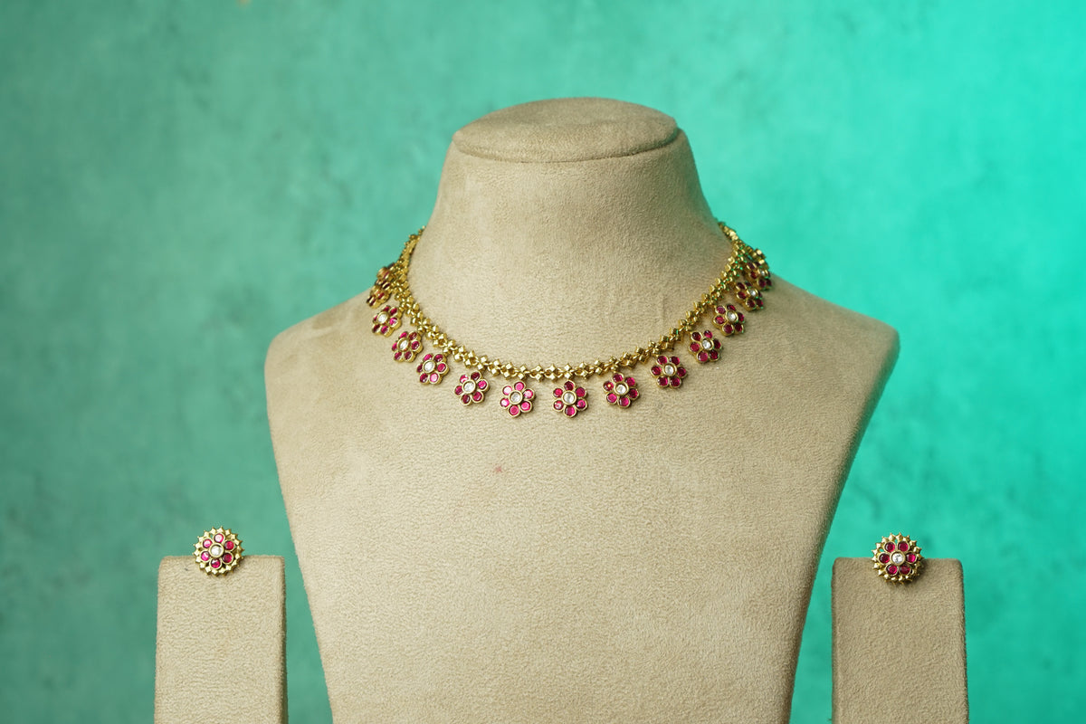 Polki Necklace Set (4-9749)(B)