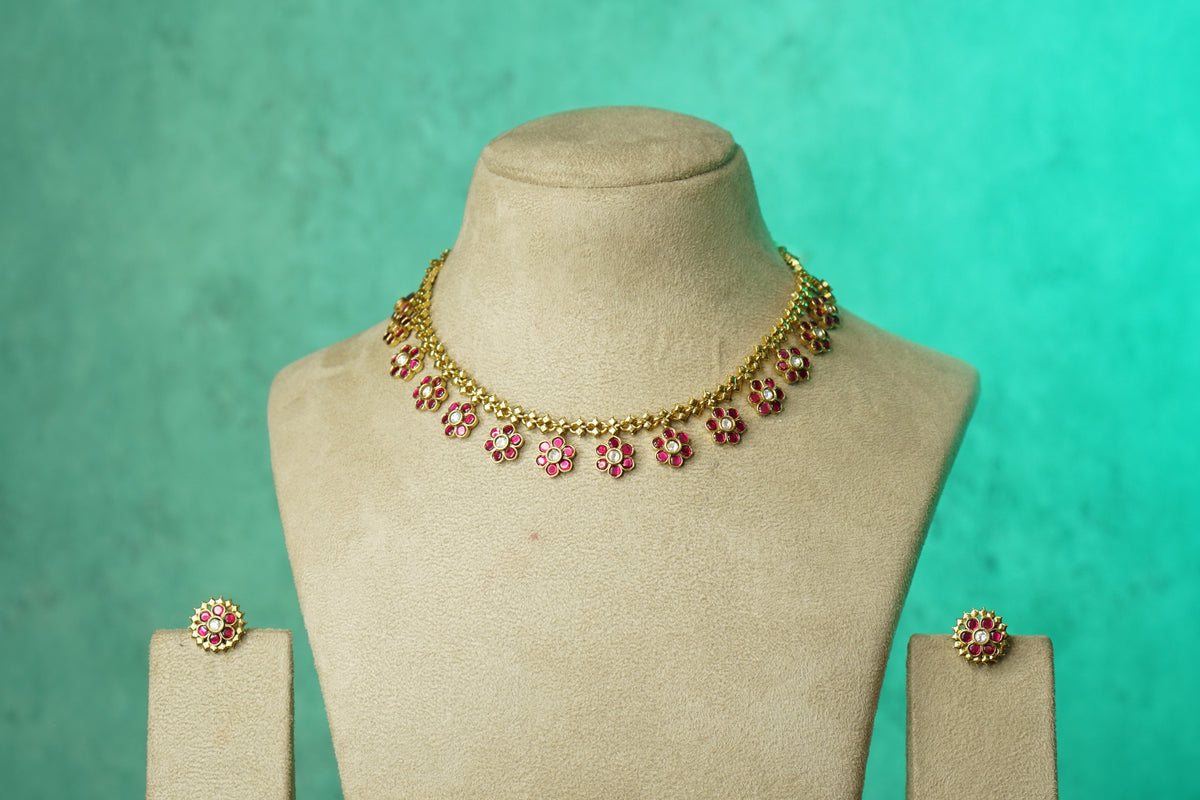 Polki Necklace Set (4-9749)(B)