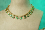 Green Stone Polki Necklace Set (4-9748)(B)