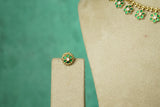 Green Stone Polki Necklace Set (4-9748)(B)