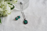 Aqua & Ruby Stone AD Pendant Set (4-9500)(L)(From Turkey)