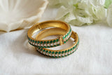 Kundan bangles (3-394)(A)(size 2'8)