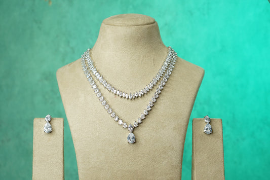 AD Stone Necklace Set (4-9750)(B)