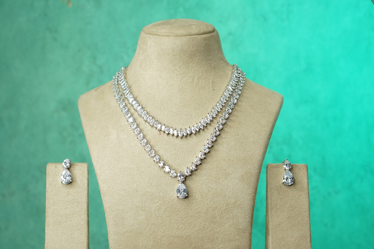 AD Stone Necklace Set (4-9750)(B)