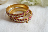 Kundan bangles (3-395)(A)(size 2'8)