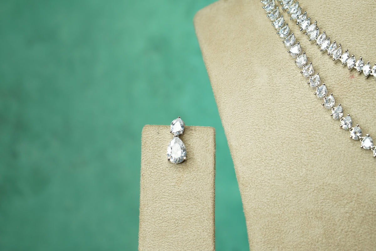 AD Stone Necklace Set (4-9750)(B)