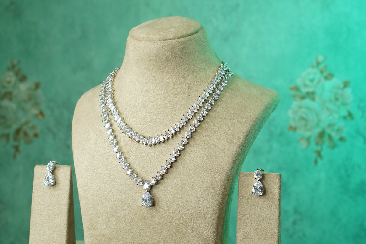 AD Stone Necklace Set (4-9750)(B)