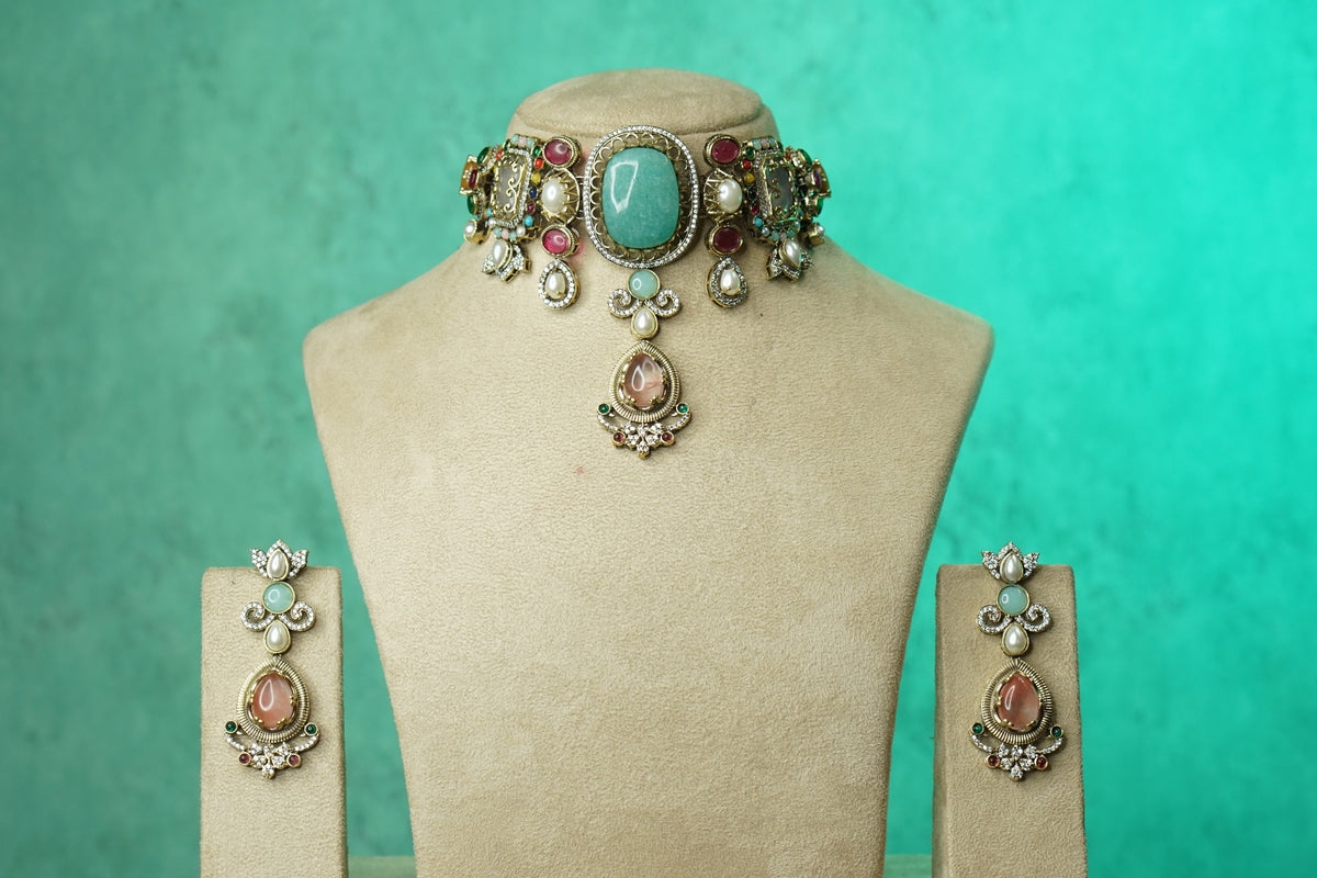 Polki Choker Set (4-9747)(B)