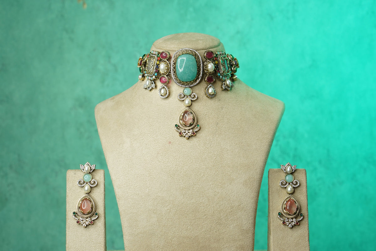 Polki Choker Set (4-9747)(B)