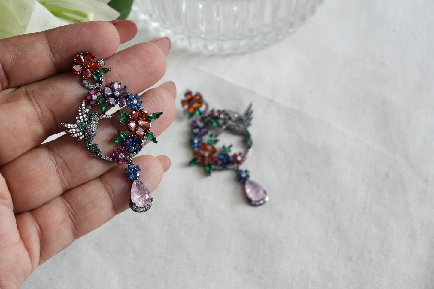 Multistone stone earrings(1-5463)(L)
