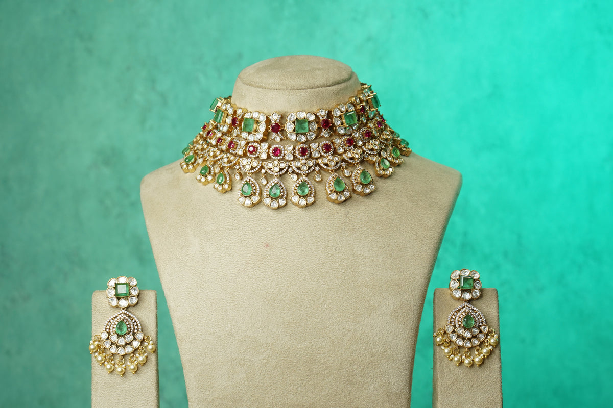Polki Necklace Set (4-9746)(B)