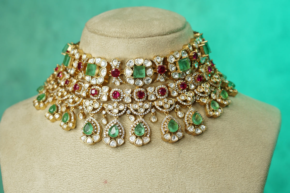 Polki Necklace Set (4-9746)(B)