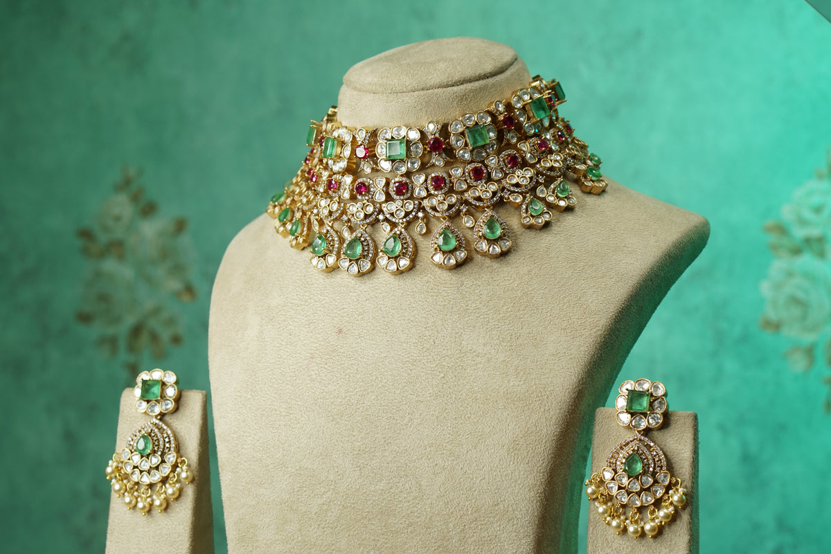 Polki Necklace Set (4-9746)(B)
