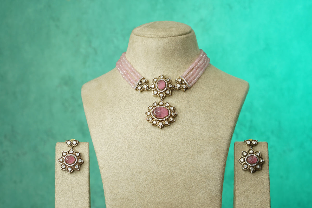 Polki Necklace Set (4-9745)(B)