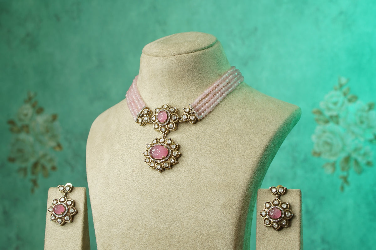 Polki Necklace Set (4-9745)(B)