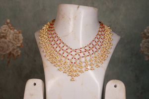 Coral Beads jaali Necklace (4-8117)(N)