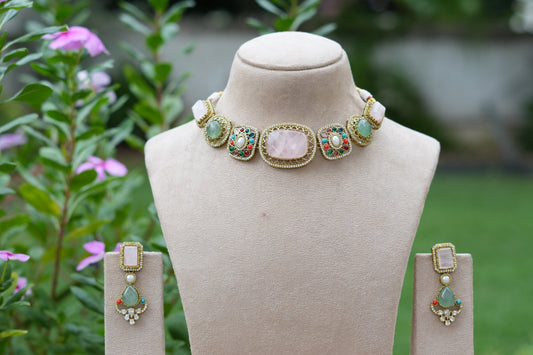 Multi Stone Choker Set (4-9556)(B)