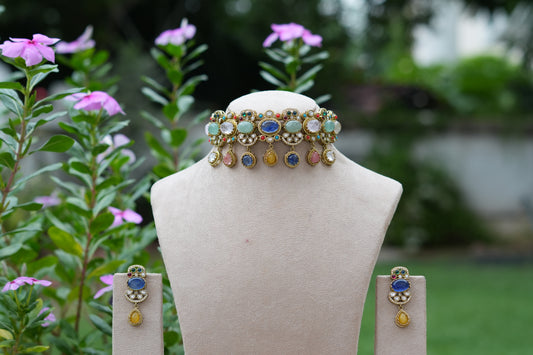 Multi Stone Choker Set (4-9555)(B)