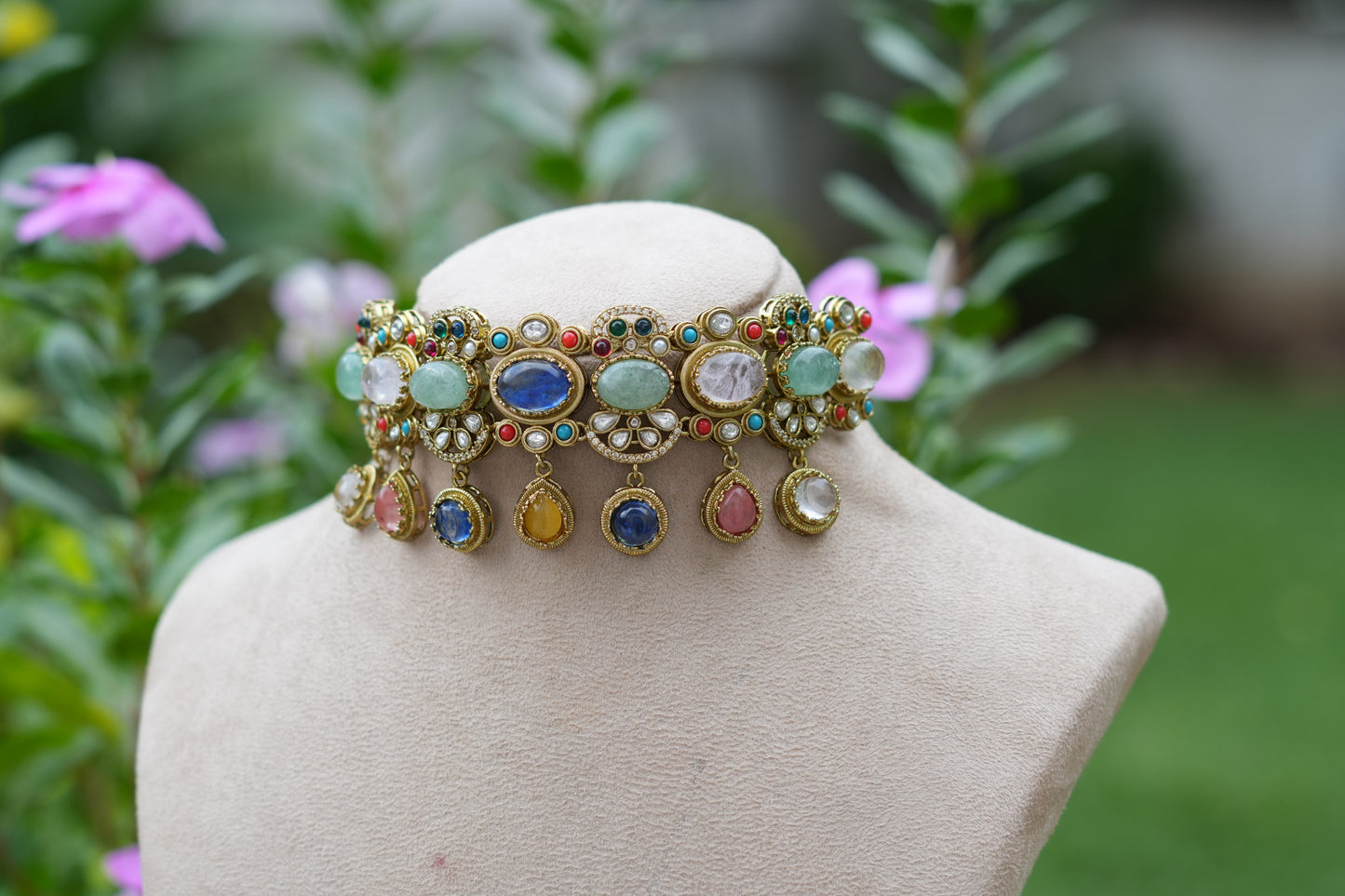 Multi Stone Choker Set (4-9555)(B)