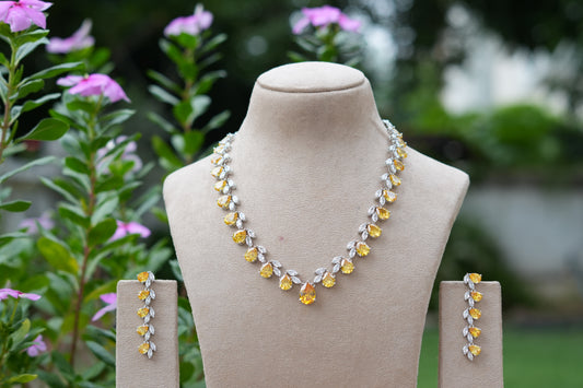 Yellow Stone AD Necklace Set (4-9549)(B)