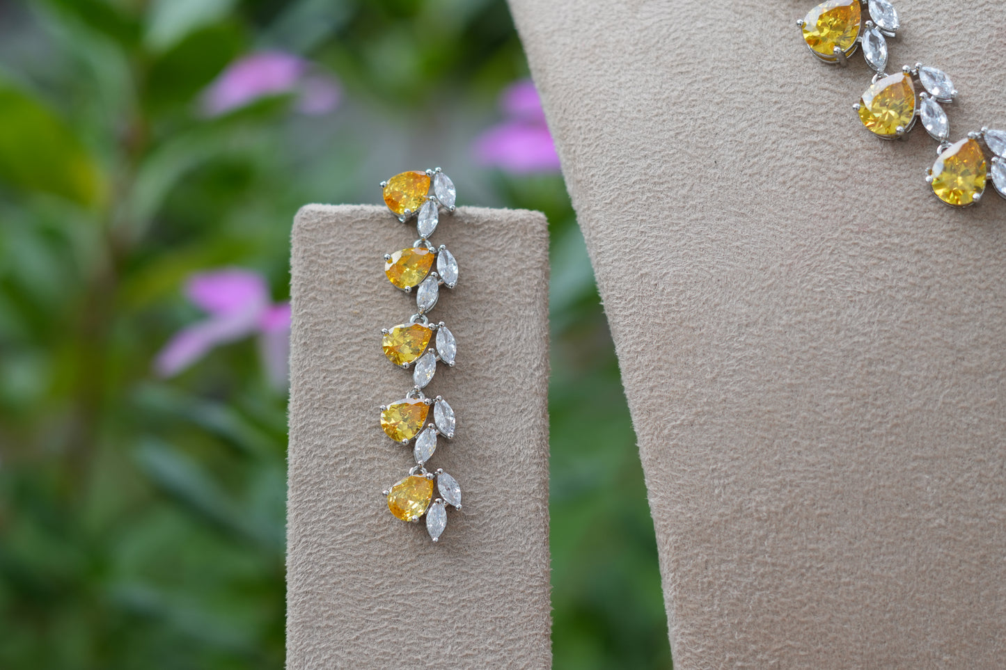Yellow Stone AD Necklace Set (4-9549)(B)
