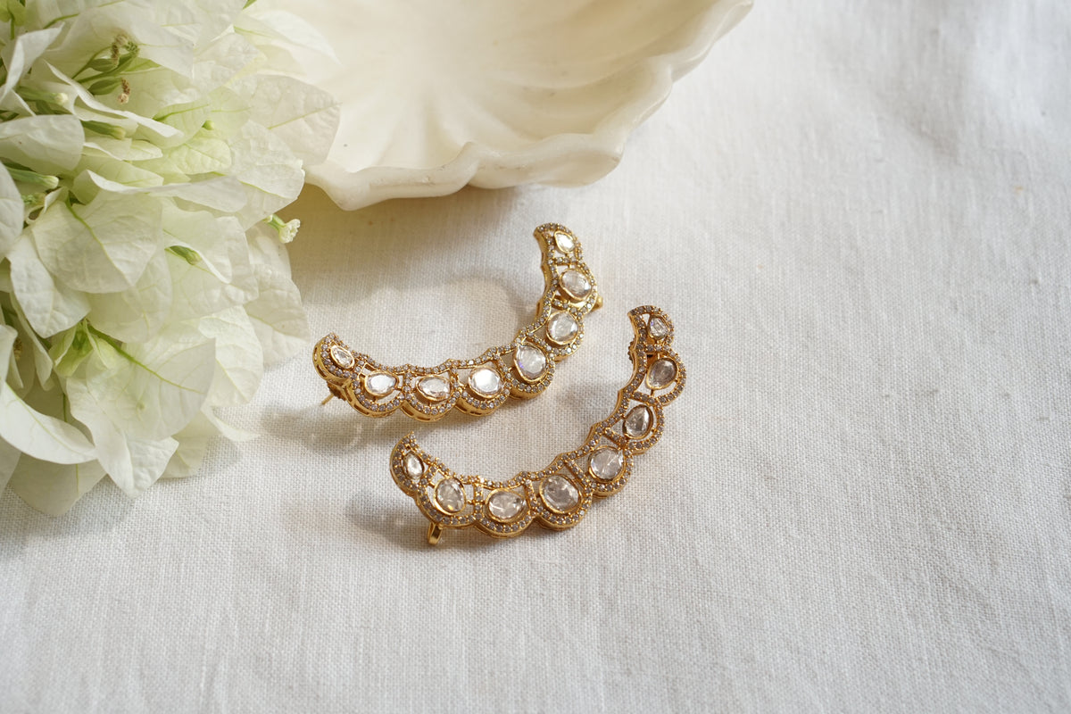 Mossainite Polki Earcuff Earrings (1-5618)(B)
