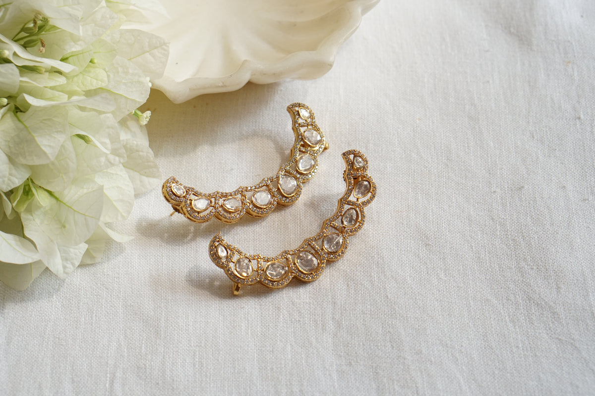 Mossainite Polki Earcuff Earrings (1-5618)(B)
