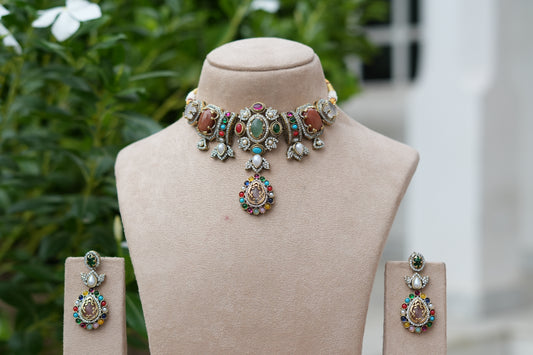 Multi Stone Choker Set (4-9554)(B)