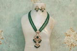 Kundan polki pendant necklace set (4-5922)(B)