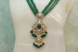 Kundan polki pendant necklace set (4-5922)(B)