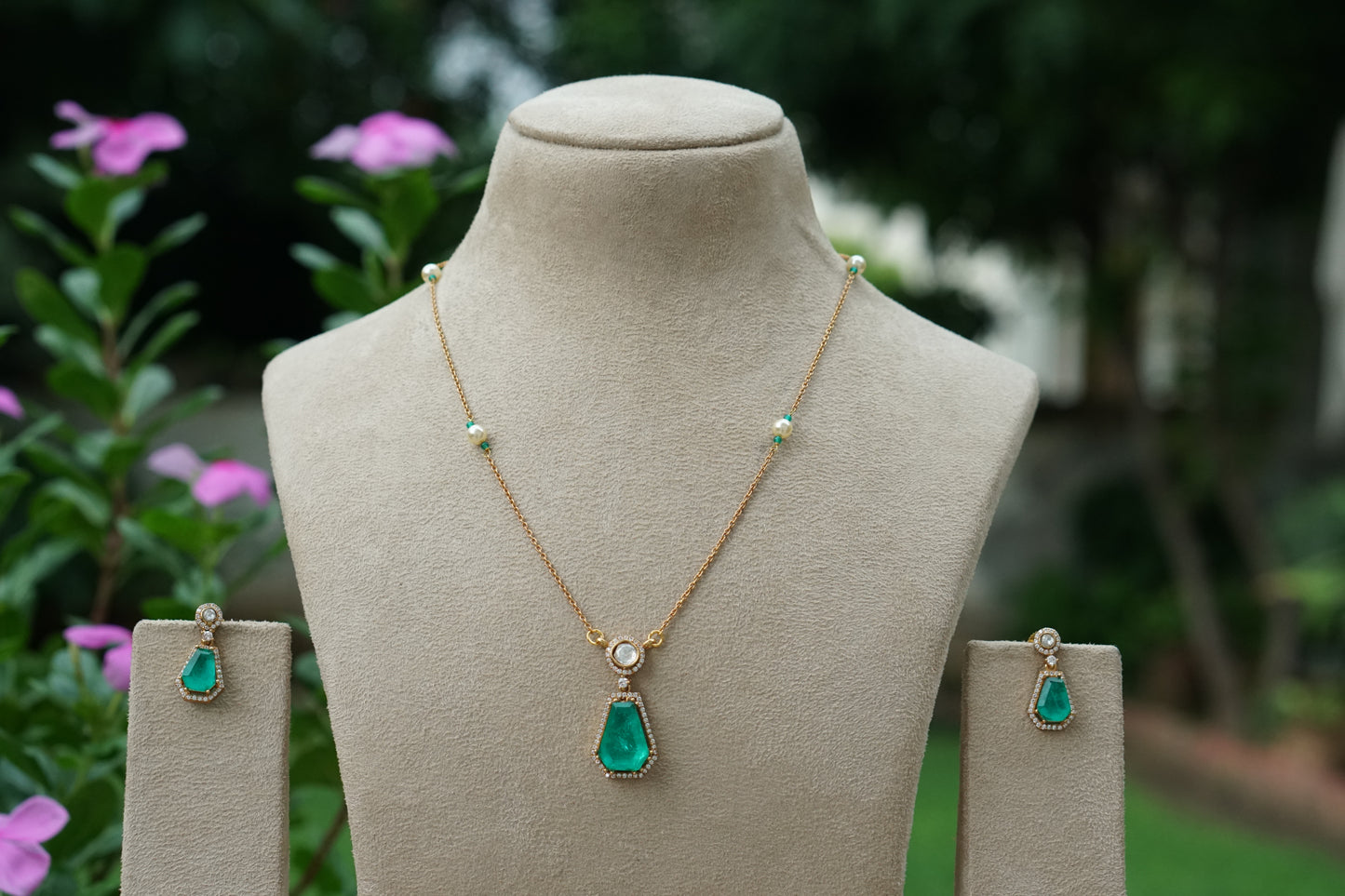 Polki Pendant Set (4-9440)(B)INTRODUCTORY PRICE)