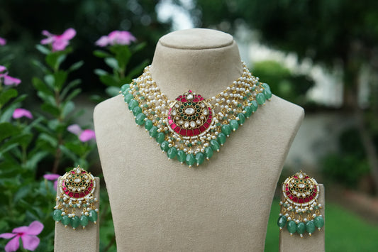 Kundan Necklace Set (4-9459)(B)