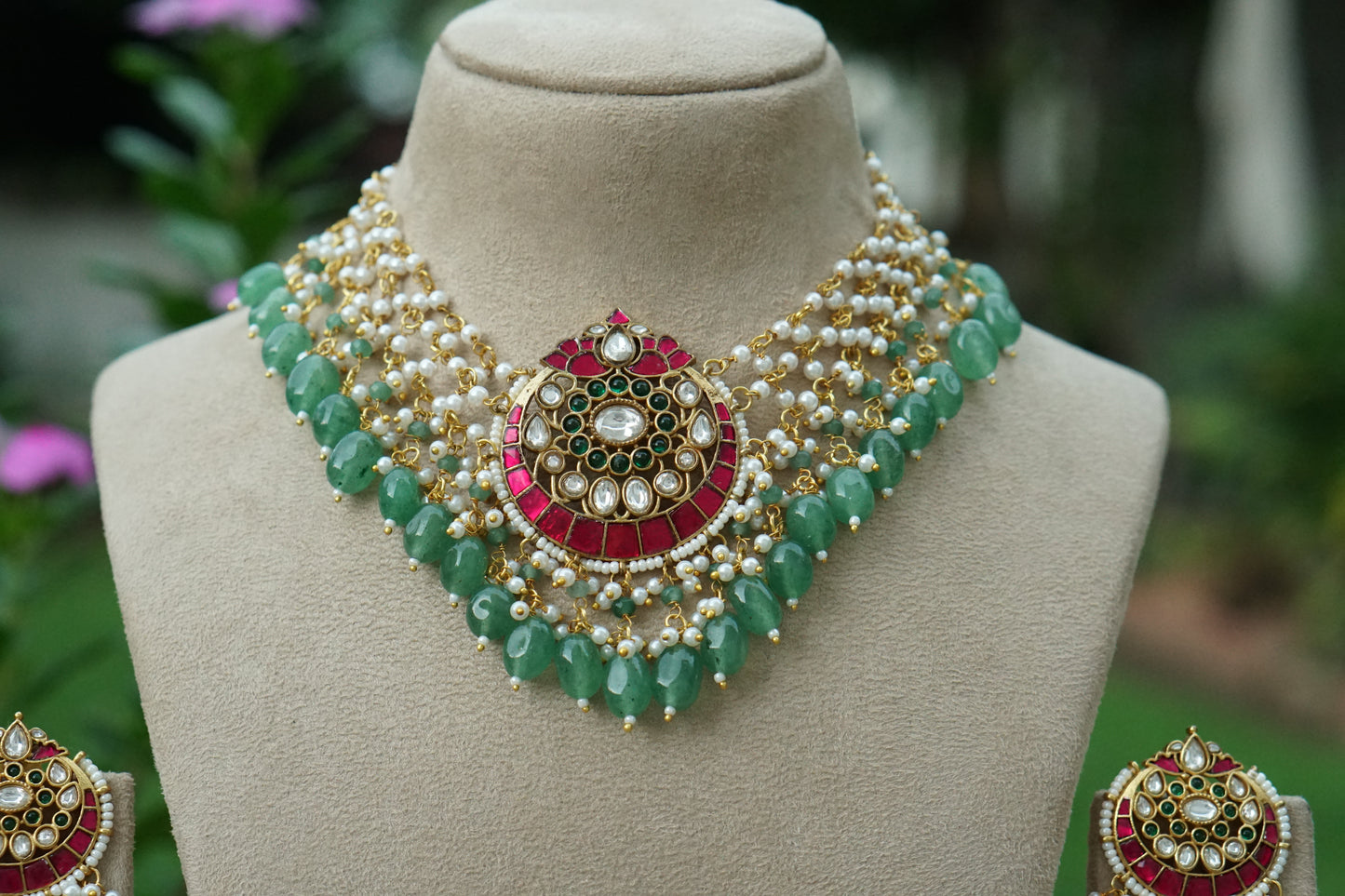 Kundan Necklace Set (4-9459)(B)