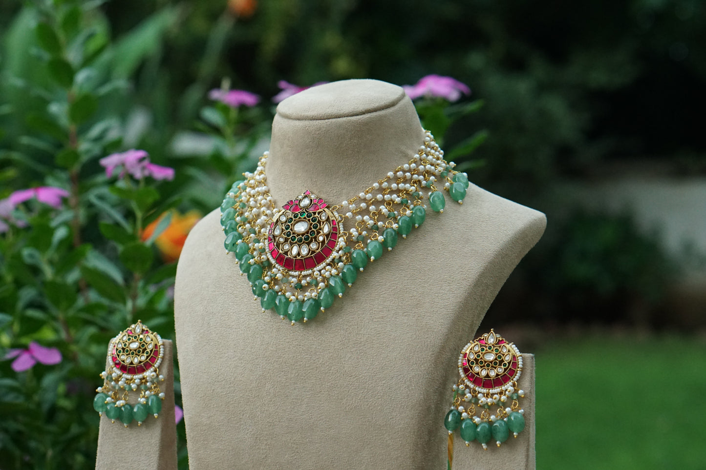 Kundan Necklace Set (4-9459)(B)