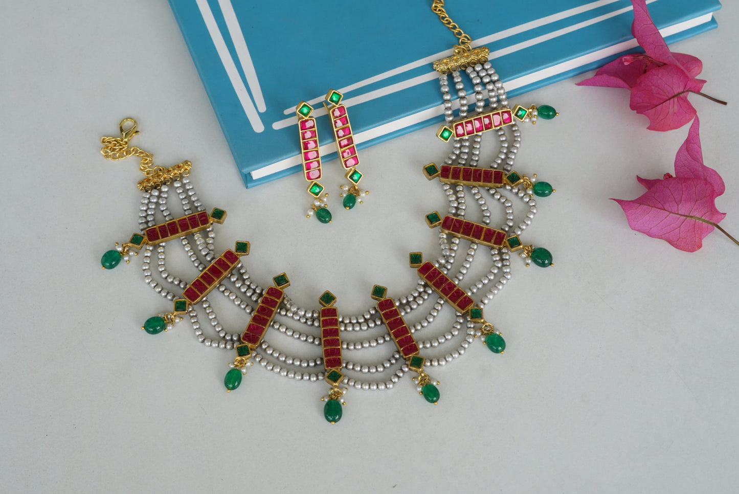 Kundan Choker set (4-6296)(R)(preorder)