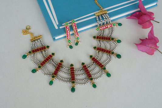 Kundan Choker set (4-6296)(R)(preorder)