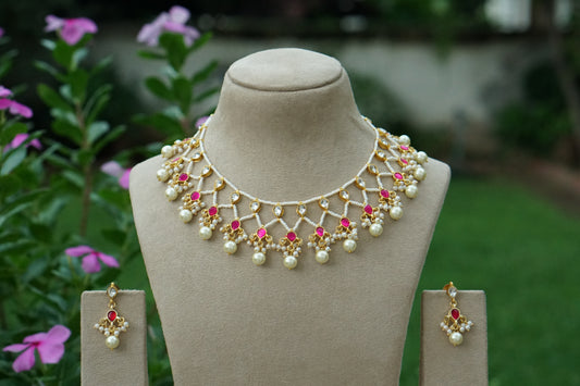 Kundan Necklace Set (4-9460)(N)