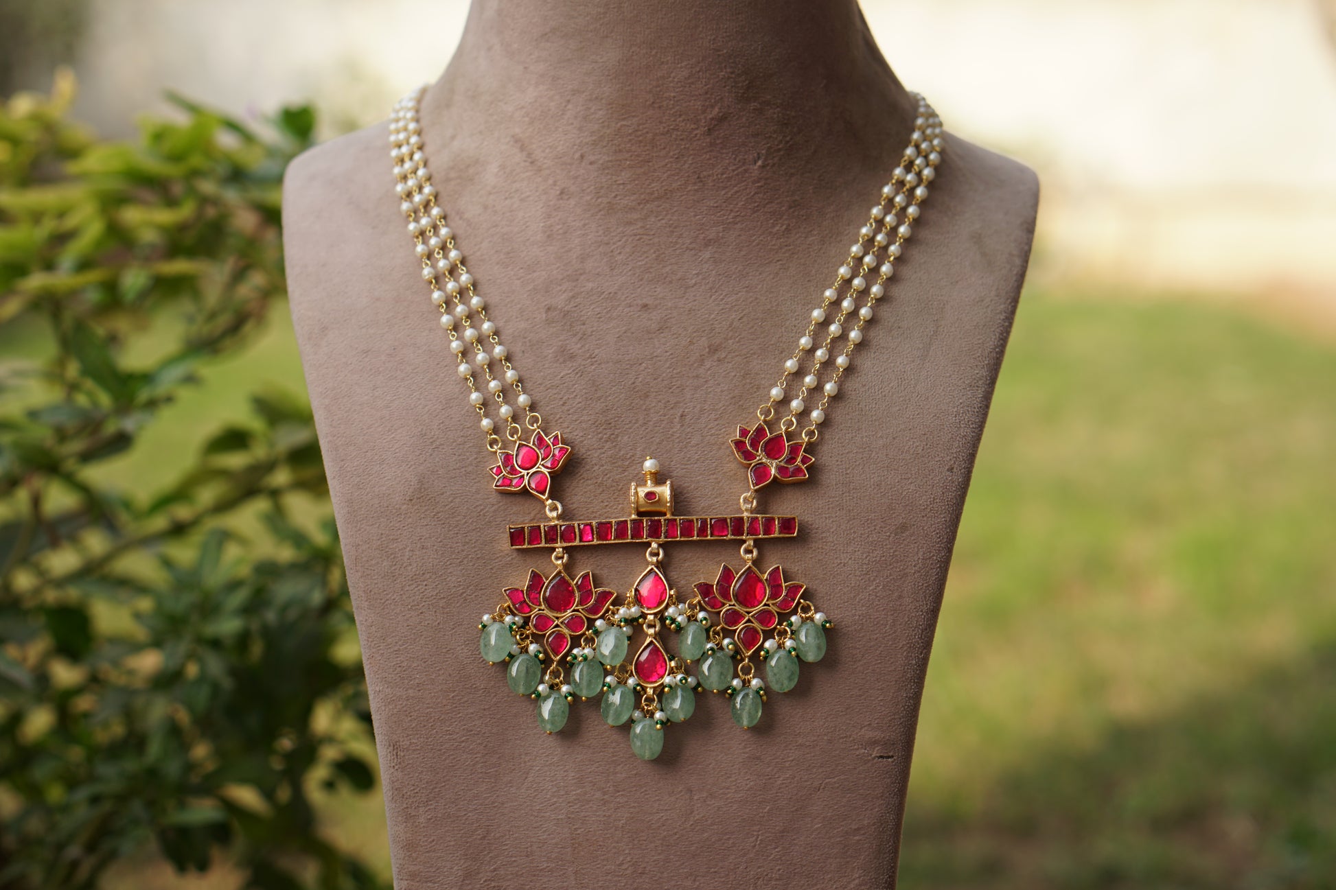 Kundan Pendant (4-8731)(R)(preorder) - JEWELSTYLE