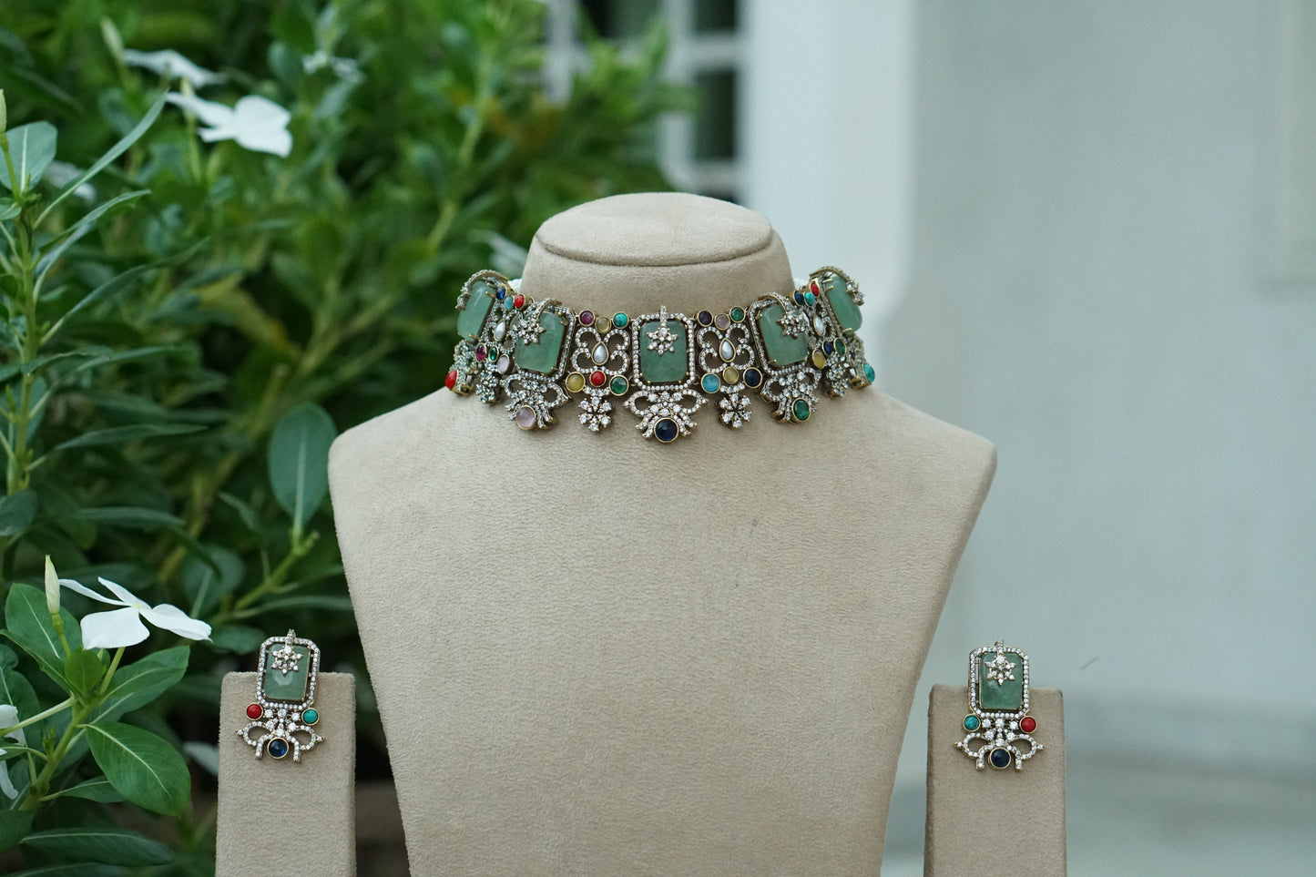 Multi Stone Choker Set (4-9441)(B)
