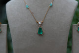 Green Stone Polki Pendant Set (4-9547)(B)