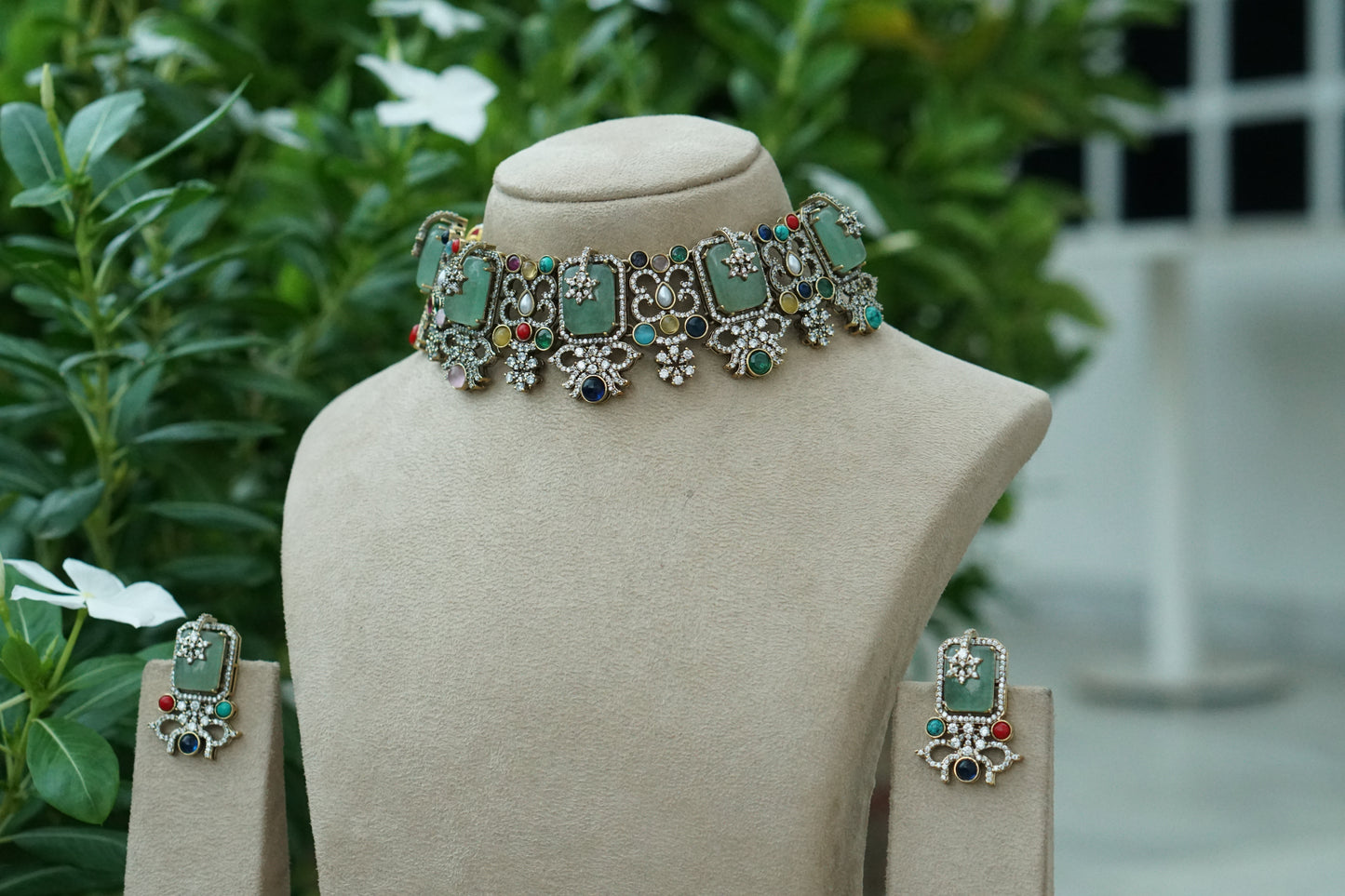 Multi Stone Choker Set (4-9441)(B)