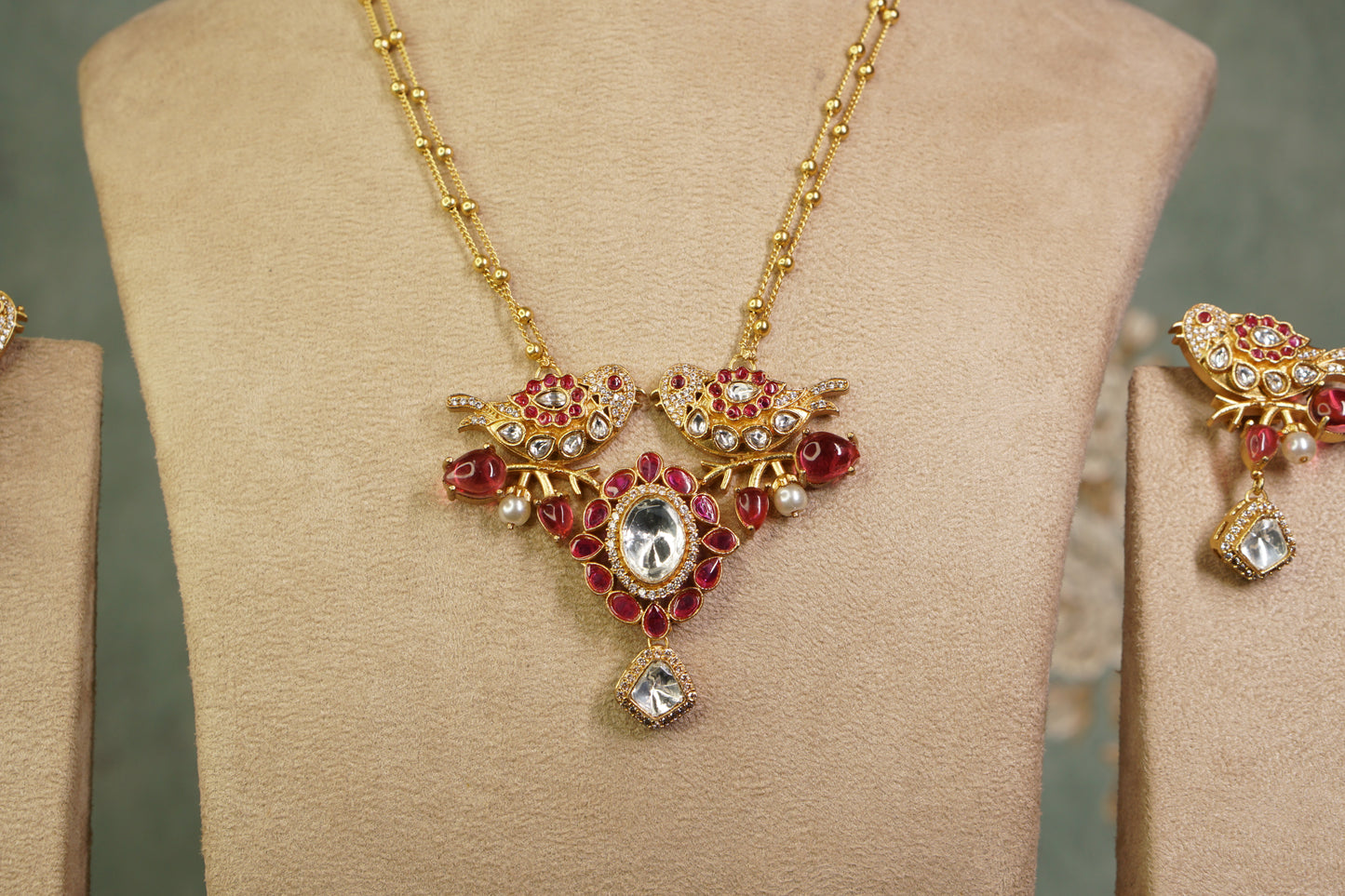 Polki Pendant Set (4-9455)(B)
