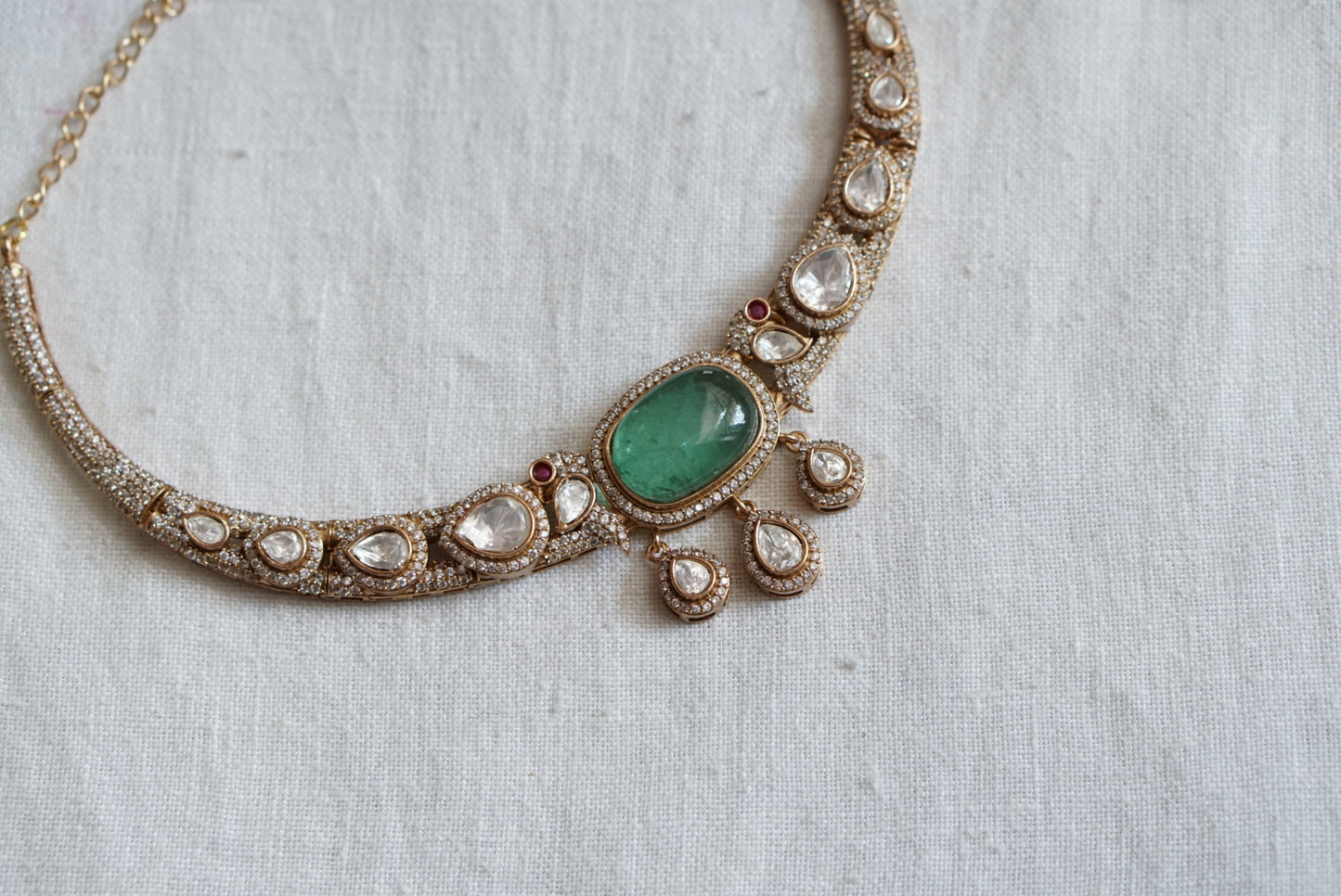 Light Green Polki Choker set (4-7996)(B)(offer piece)