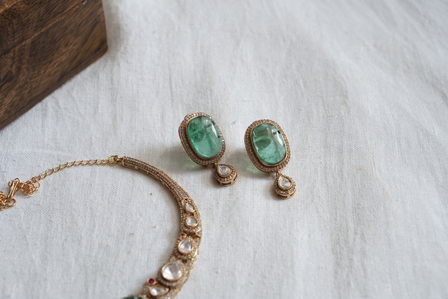 Light Green Polki Choker set (4-7996)(B)(offer piece)