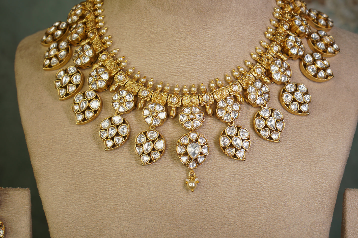 Mango Polki Necklace Set (4-9449)(B)