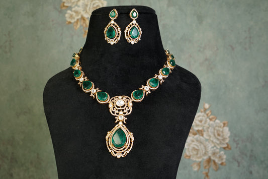 Polki Necklace Set (4-9452)(B)